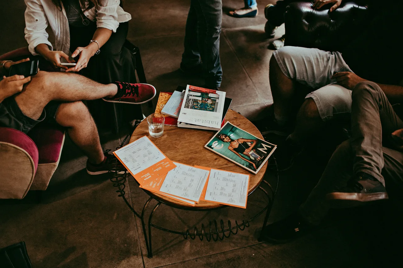 Small group breakout discussion during a company offsite in San Francisco