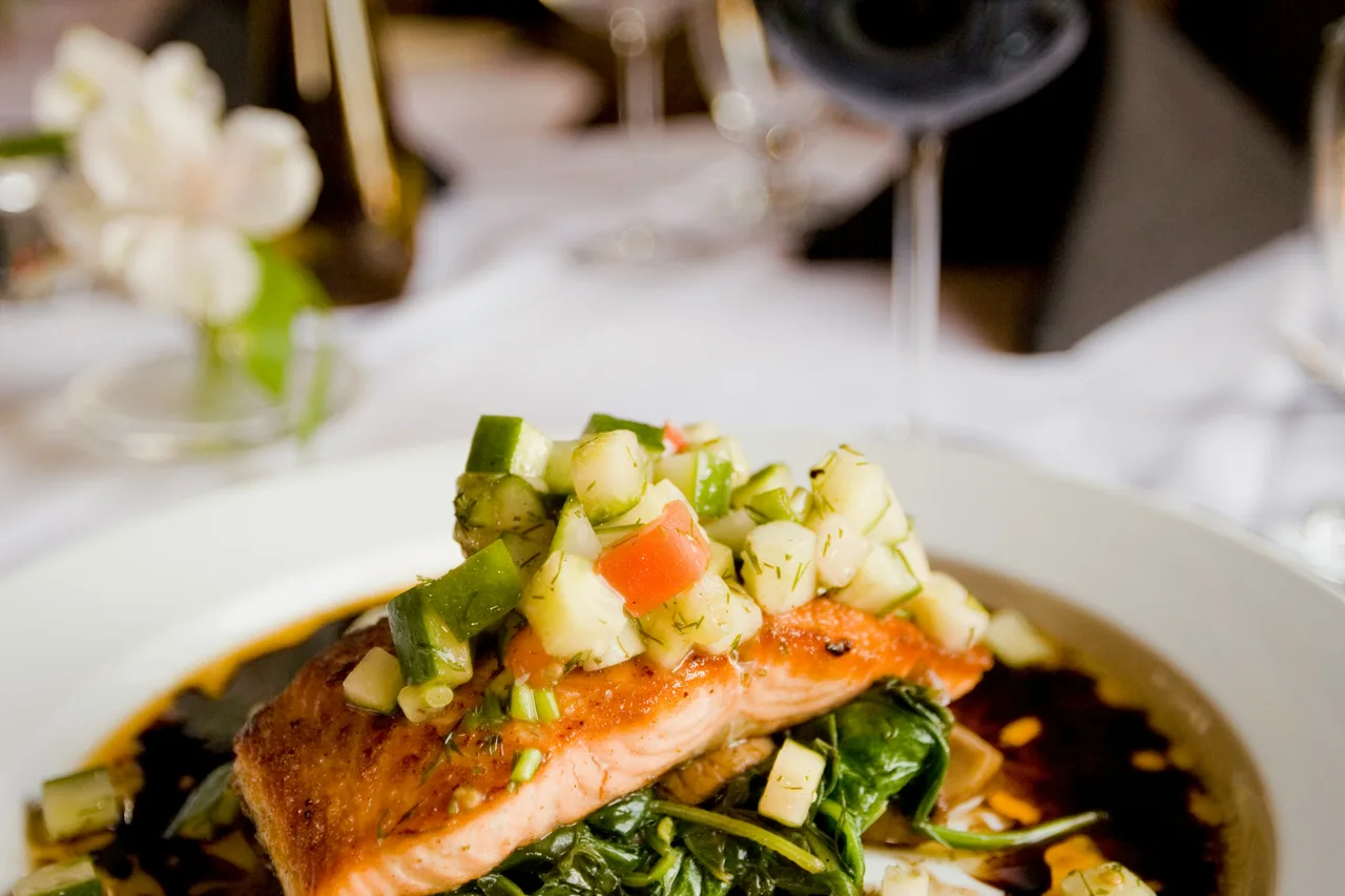 Plated dinner service at a catered San Francisco event