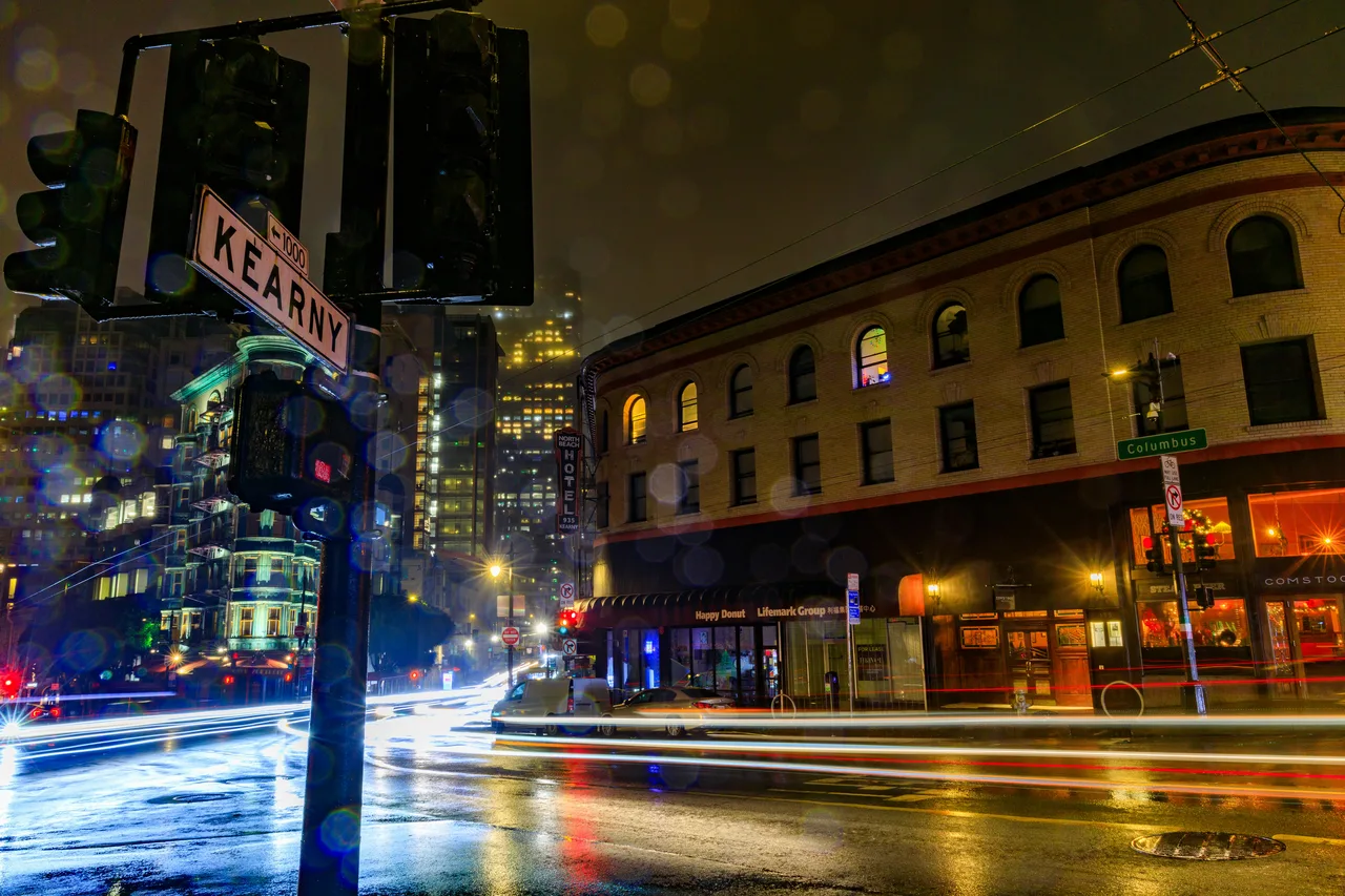 North Beach San Francisco street in the evening